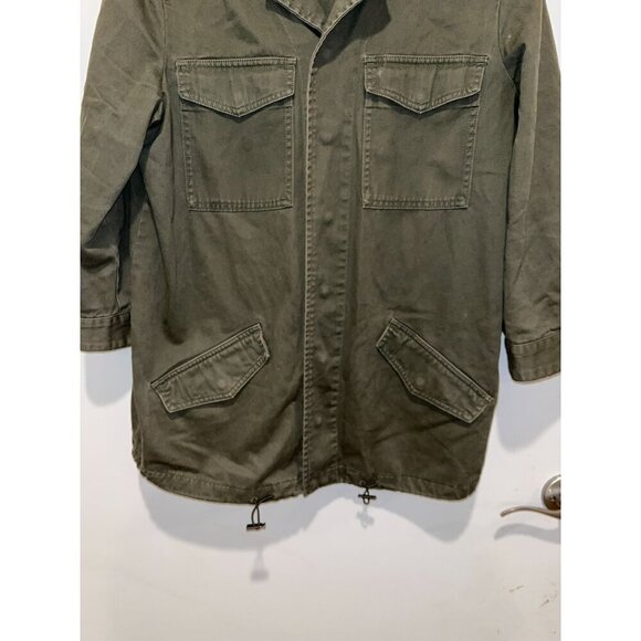 Who What Wear Womens Green Military Style Jacket Medium Cotton Blend - Picture 3 of 8